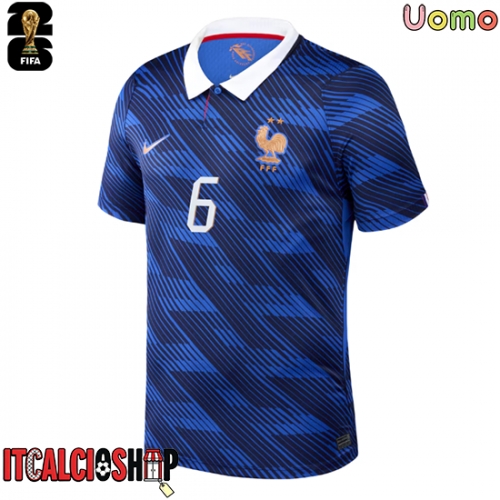 Francia Eduardo Camavinga #6 Prima Maglia Mondiali 2026 Manica Corta